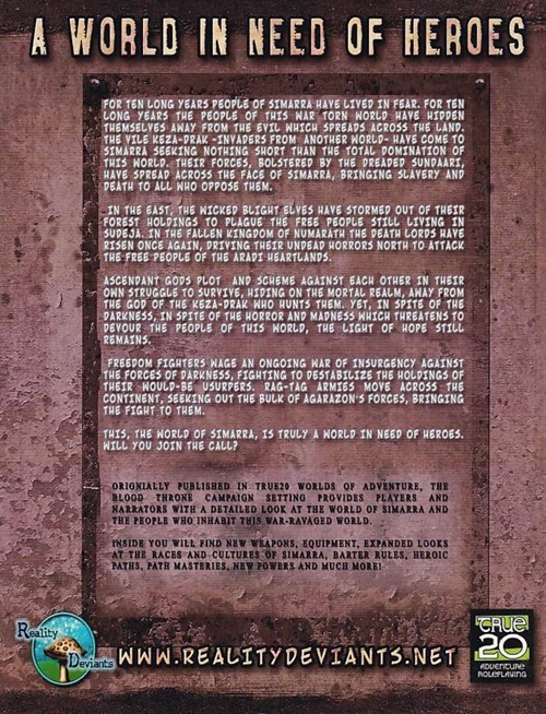 True 20 - Blood Throne - The Survivors Guide to the Age of Blood (B-Grade) (Genbrug)